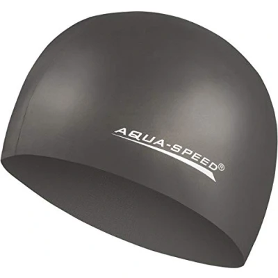 Abbildung von Aqua Speed MEGA Schwarze Badekappe Damen &amp; Herren wasserdichte Bademütze Badehaube Schwimmhaube für Männer Silikonbadekappe schwarz 07