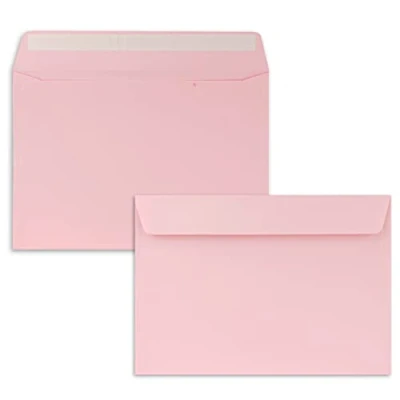 Abbildung von 50x Briefumschläge DIN C5 Rosa 16,2 x 22,9 cm Haftklebung Edle Kuverts für große Einladungen und Karten zum Geburtstag oder Hochzeit