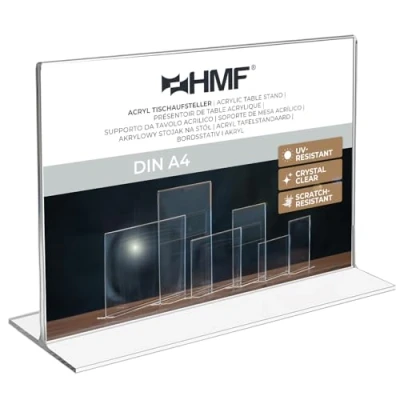 Abbildung von HMF 46925 Acryl Tischaufsteller gerade DIN A4 Querformat Glasklar