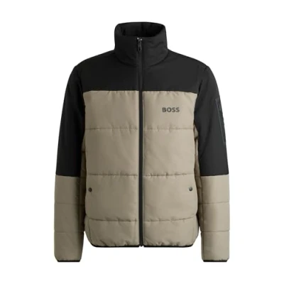 Abbildung von BOSS Hamar Übergangsjacke, Herren, Größe: Large, Beige/black