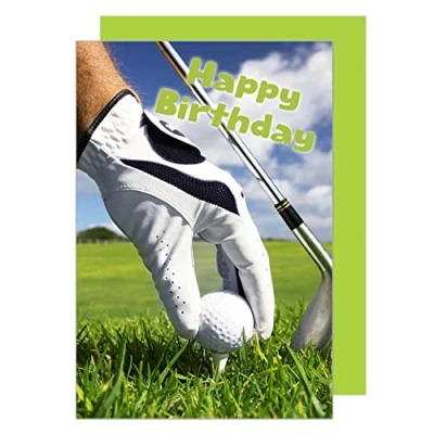 Abbildung von Edition Seidel Premium Geburtstagskarte mit Umschlag. Glückwunschkarte Billet Happy Birthday Grusskarte Mann Frau Golf (G3401 SW023)