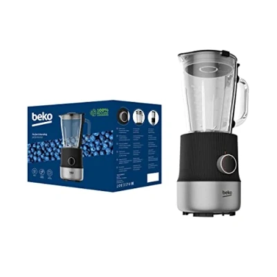 Abbildung von BEKO Tischmixer TBN81808BX, 800 W, 6 Geschwindigkeiten, 4 Edelstahlklingen, 1750 ml, Kabelhalter, Schwarz