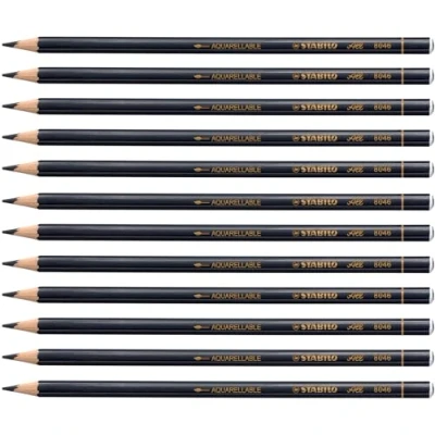 Abbildung von Buntstift für fast alle Oberflächen STABILO All 12er Pack schwarz