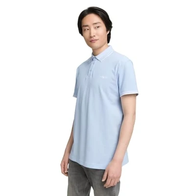 Abbildung von TOM TAILOR Herren 1045629 Poloshirt, 13302 Light Metal Blue, XS EU