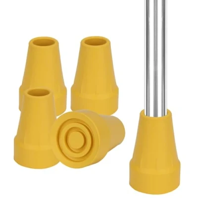 Abbildung von supregear 4er Pack Krücken Gummi, 7/8 Zoll (22 mm) Schwere Dicke Gummihülsen, Gummifüße für Krücken, Rutschfeste Gehstock Gummipuffer Gehstöcke, und Wanderstöcke, Gelb