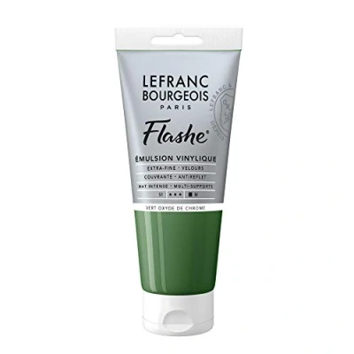 Abbildung von Lefranc Bourgeois 300499 Flashe Acrylfarbe &amp; Vinylfarbe, hochpigmentiert, elastisch, lichtecht, alterungsbeständig, matt, für den Innen Außenbereich, 80ml Tube Chromoxydgrün