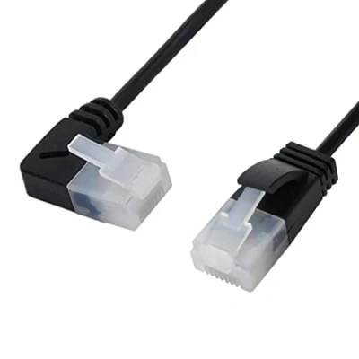 Abbildung von chenyang CY Abgewinkeltes 8P8C STP Cat6 LAN Ethernet Netzwerk Patchkabel 90 Grad zum geraden Kabel 50cm