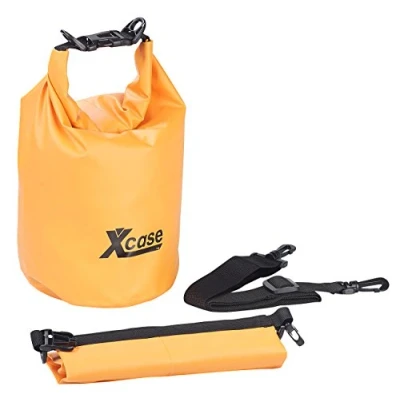 Abbildung von Xcase wasserdichte Beutel: Wasserdichter Packsack, strapazierfähige Industrie Plane, 5 l, orange (Kunststoffsäcke wasserdicht, Packsack aus LKW Unterwasserlicht)