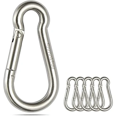 Abbildung von sprookber Karabiner Clips 304 Edelstahl karabinerhaken Spring Snap Hook für Wandern, Camping und Outdoor Aktivitäten，6 Stücke