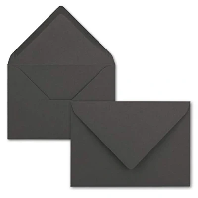 Abbildung von 25 Brief Umschläge Anthrazit Grau DIN C6 114 x 162 mm Kuverts mit Nassklebung ohne Fenster für Gruß Karten &amp; Einladungen FarbenFroh by GUSTAV NEUSER