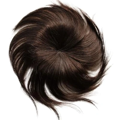 Abbildung von CAISHA 100% ECHTHAAR Toupet Haarersatz Hair Toppers Haarteil Haarverdichtung Haarverlängerung Dunkelbraun H1103b