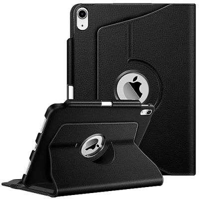 Abbildung von Fintie Hülle für iPad 10. Generation 2022 (10.9 Zoll) mit Pencil Halter Schutzhülle Cover 360 Grad drehbarem Ständer und Auto Schlaf/Wach Funktion, Schwarz