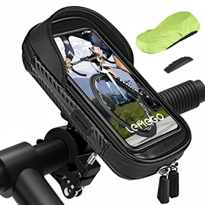 Abbildung von Handyhalterung Fahrrad Wasserdicht Handyhalter Motorrad 360Drehbarem Fahrradhalterung Lenkertasche für 4.7 7 Zoll Smartphone mit Regenhaube Fahrradtasche Fahrradlenker Halter Tasche