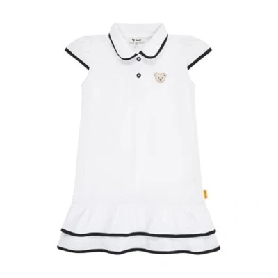 Abbildung von Steiff Summer Breeze Jerseykleid für Kinder, Größe: 122, Bright white