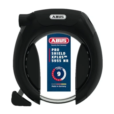 Abbildung von ABUS Rahmenschloss PRO Shield XPlus 5955 NR Fahrradschloss Set mit Schlosskette Chain 6KS/85 und Schlosstasche ST5950 8,5 mm Sicherheitslevel 9 Schwarz