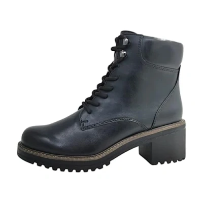 Abbildung von MARCO TOZZI Damen Stiefeletten zum Schnüren mit Blockabsatz Reißverschluss, Schwarz (Black), 38 EU