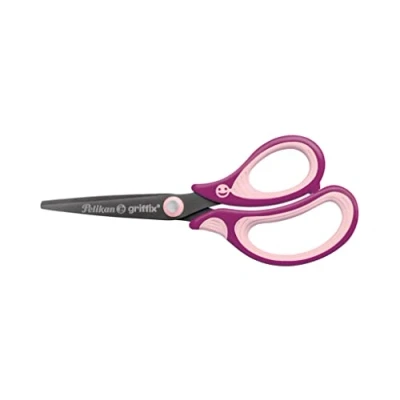 Abbildung von Pelikan Schere griffix spitz, Schulschere für Rechtshänder, Sweet Berry, mit spitzer Klinge und ergonomischer Griffzone, 820585