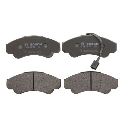 Abbildung von BOSCH 0 986 424 769 Bremsbelagsatz Low Metallic mit integriertem Verschleißsensor Anti Quietsch Blech PEUGEOT: Boxer Van, Minibus