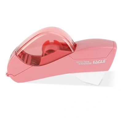 Abbildung von Eagle Tape Dispenser Halbautomatischer Klebebandspender, 12mm 19mm Rollenbreite ink 2 Rollen handlich praktisch präzise (Dunkelrosa)
