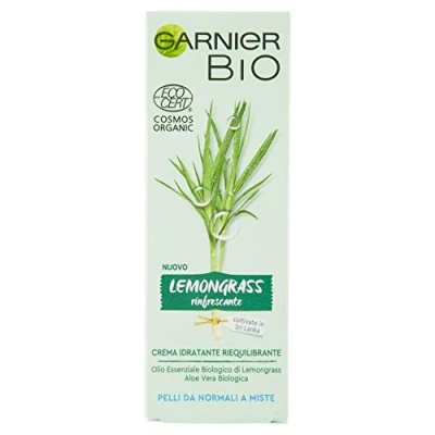 Abbildung von Garnier Bio Gesichtscreme Lemongras, erfrischend, natürliche Gesichtscreme, feuchtigkeitsspendend und ausgleichend, Formel mit Zitronengras, für normale oder Mischhaut, 50 ml