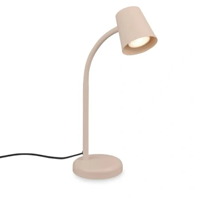 Abbildung von BRILONER Schreibtischlampe mit Kabelschalter, schwenkbar, GU10, max. 9W, Tischlampe, Lampe, Nachttischlampe, Tischleuchte, Deko, Bürolampe, Leselampe Bett, Leselicht, 13x38,5 cm, Beige