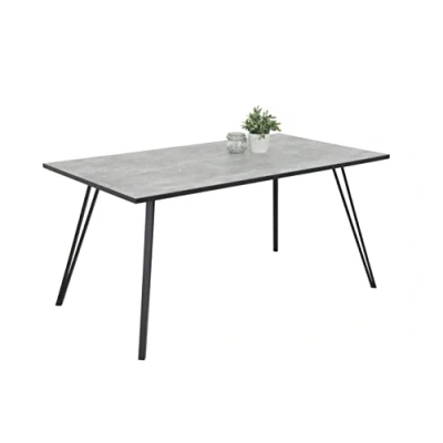 Abbildung von Hela Tische, Esstisch Küchentisch Oksana, Holzwerkstoff melaminbeschichtet, Beton Optik, V Fußgestell Metall Schwarz, 160x90cm