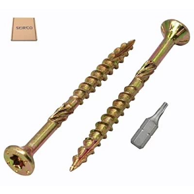 Abbildung von SKIR&#039;CO (100 Stück) Universal Verzinkter Stahl 3,0 x 35 mm Holzschrauben Senkkopf Torx Kopf Typ 17 Spanplattenschrauben (100, mm)