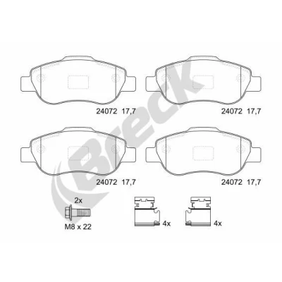 Abbildung von BRECK 24072 00 702 Bremsbelagsatz FIAT: Panda II Hatchback