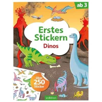 Abbildung von Erstes Stickern Dinos: Über 250 Sticker Stickerheft für Kindergarten Kinder ab 3 Jahren