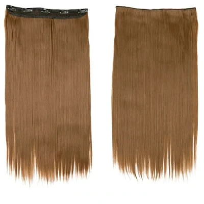 Abbildung von CAISHA 60cm Clip In Extensions Lara Haarverlängerung Haarteil Glatt Braun C57