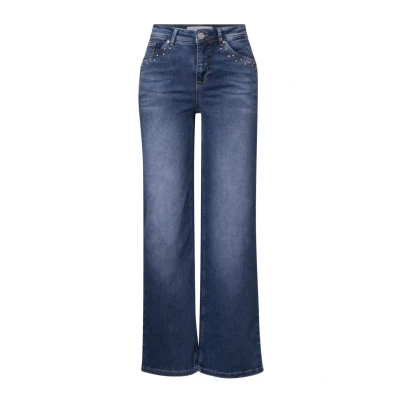 Abbildung von Street One WIDE LEG MIT Nieten Jeans Straight Leg, Damen, Größe: 29x28, Blau