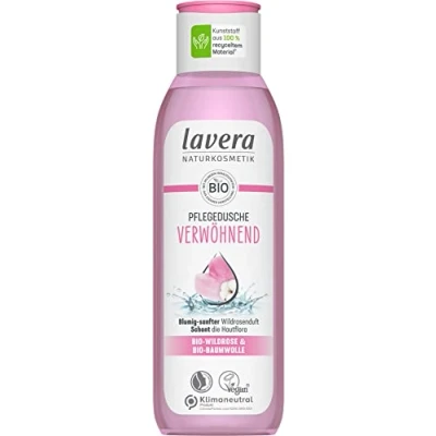 Abbildung von lavera Pflegedusche Verwöhnend Bio Wildrose &amp; Baumwolle Naturkosmetik vegan Duschgel pH hautneutral reinigt besonders sanft 1 x 250 ml