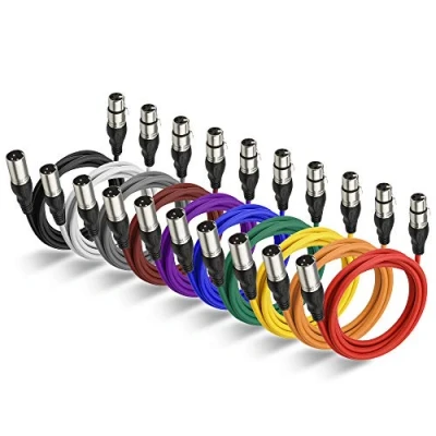 Abbildung von NUOSIYA XLR Kabel 2m 10 Farben Mikrofon Splitterkabel Adapter, 3 Pin Stecker auf Buchse Mikrofonkabel für Mikrofon, Verstärker, Mischpult, Lautsprecher