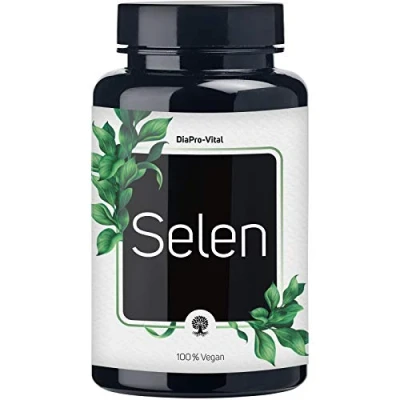 Abbildung von DiaPro® Selen Tabletten 365 Stück mit 200µg pro Tablette aus Natrium Selenit Jahresvorrat 100% Vegan Laborgeprüft