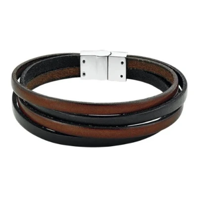 Abbildung von s.Oliver Herren Armband Edelstahl Leder 21 cm