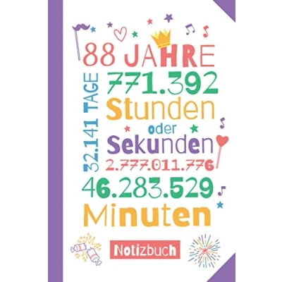Abbildung von 88 Jahre Notizbuch: Lustiges Geschenk zum 88.Geburtstag für Mann oder Frau Party Geschenkidee Persönlich signieren und verschenken