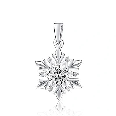 Abbildung von SILVEGO Damen Anhänger aus 925 Sterling Silber Schneeflocke mit Swarovski Zirconia