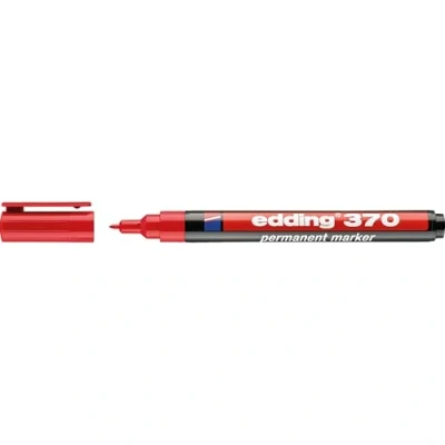 Abbildung von edding 370 Permanentmarker rot 1 Stift feine Rundspitze mm wasserfest, schnell trocknend Multimarker, Universalstift für Karton, Kunststoff, Holz, Metall, Glas, Stein, Leinwand
