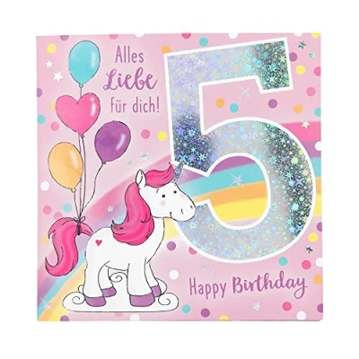 Abbildung von Depesche 11515 009 Zahlenkarte zum 5. Geburtstag mit Musik, veredelte Klappkarte originellem Innentext, inkl. Umschlag, Format 15,5 x cm