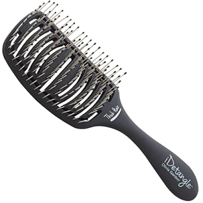 Abbildung von Haar Bürste Olivia Garden iDetangle für kräftiges in Paddle Form, zum täglichen Entwirren und Pflegen von kräftigen Haaren, flexibler Bürstenkörper mit Memory Flex Borsten gegen Ziepen