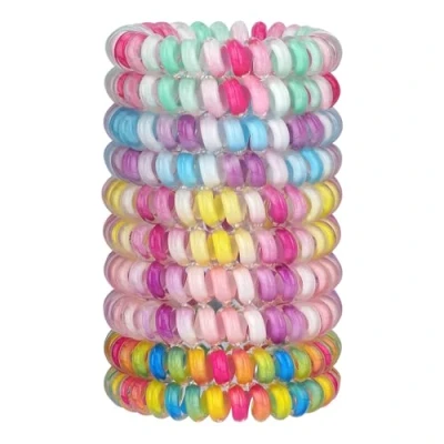 Abbildung von JessLab Spirale Haargummis, 10 Stück Sortierte, Spurlose Spiral Niedliche Plastikspirale als Pferdeschwanzhalter, Schadensfreies Haar Accessoire für Frauen und Mädchen, Farbe 17 Mischen
