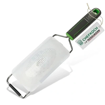 Abbildung von CHEFKOCH Premium Handreibe 2 Wege Geätzte Reibefläche, Ergonomisch mit Soft Touch Griff, Extra Scharf, Für Käse, Schokolade &amp; Mehr, Inkl. Klingenschutz