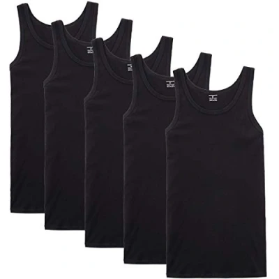 Abbildung von NUOZA Unterhemd Herren Tank Top 5er Pack Feinripp Muskelshirts Baumwolle alle Größen und Farben Schwarz,XXL