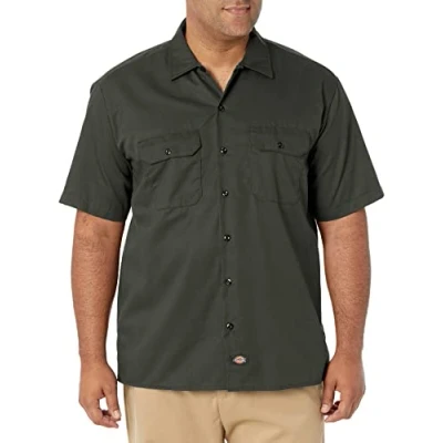 Abbildung von Dickies Herren Regular Fit Freizeit Hemd Shrt/S Work Shirt, Kurzarm, Grün (Olive Green OG), Gr. Medium (Herstellergröße: M)