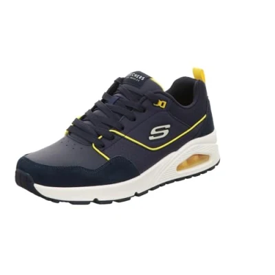 Abbildung von Skechers Herren UNO Retro One Sneaker, Navy Duraleather Suede Yello Mesh, 42 EU