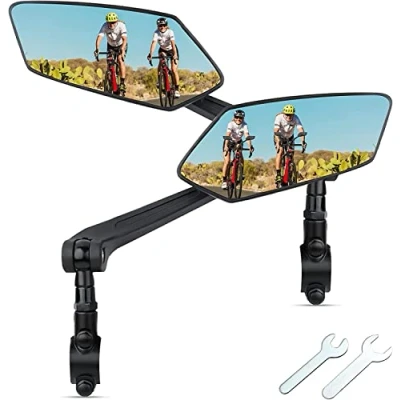 Abbildung von SachsenRAD 2 Stück Fahrradspiegel Rückspiegel, HD 360 Verstellbar Fahrrad Spiegel rückspiegel klappbar für Mountainbike Rennrad E Bike