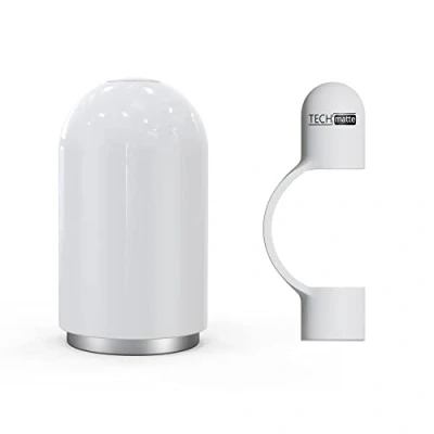 Abbildung von TechMatte Kappe für Apple Pencil 1. Generation (Weiß + Kappenhalter), Magnetische Ersatzkappe und Halter (1)