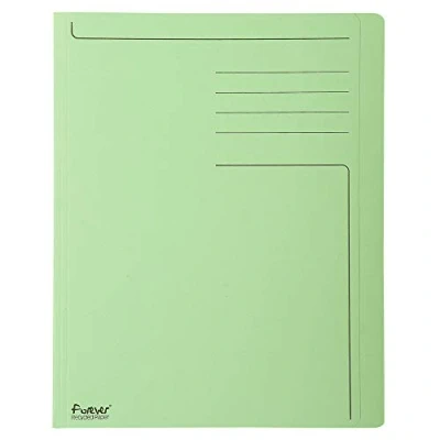 Abbildung von Exacompta 441013E 100er Pack Aktendeckel Forever mit Beschriftungsfeld aus Recycling Karton 280g für DIN A4 hellgrün Sammelmappe Dokumentenmappe ideal Büro und Schule