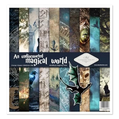 Abbildung von ITD Collection scrapbooking package 12 x inches, paper, decorative decoupage, card making, paper size 310 320 mm (An undiscovered magical world, SLS 023)