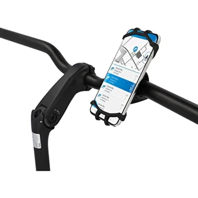 Abbildung von FISCHER Fahrrad und Scooter Handy Halterung, Smartphone Universal Handyhalter, 360 drehbar, für 3,5 6,5 Zoll Smartphones